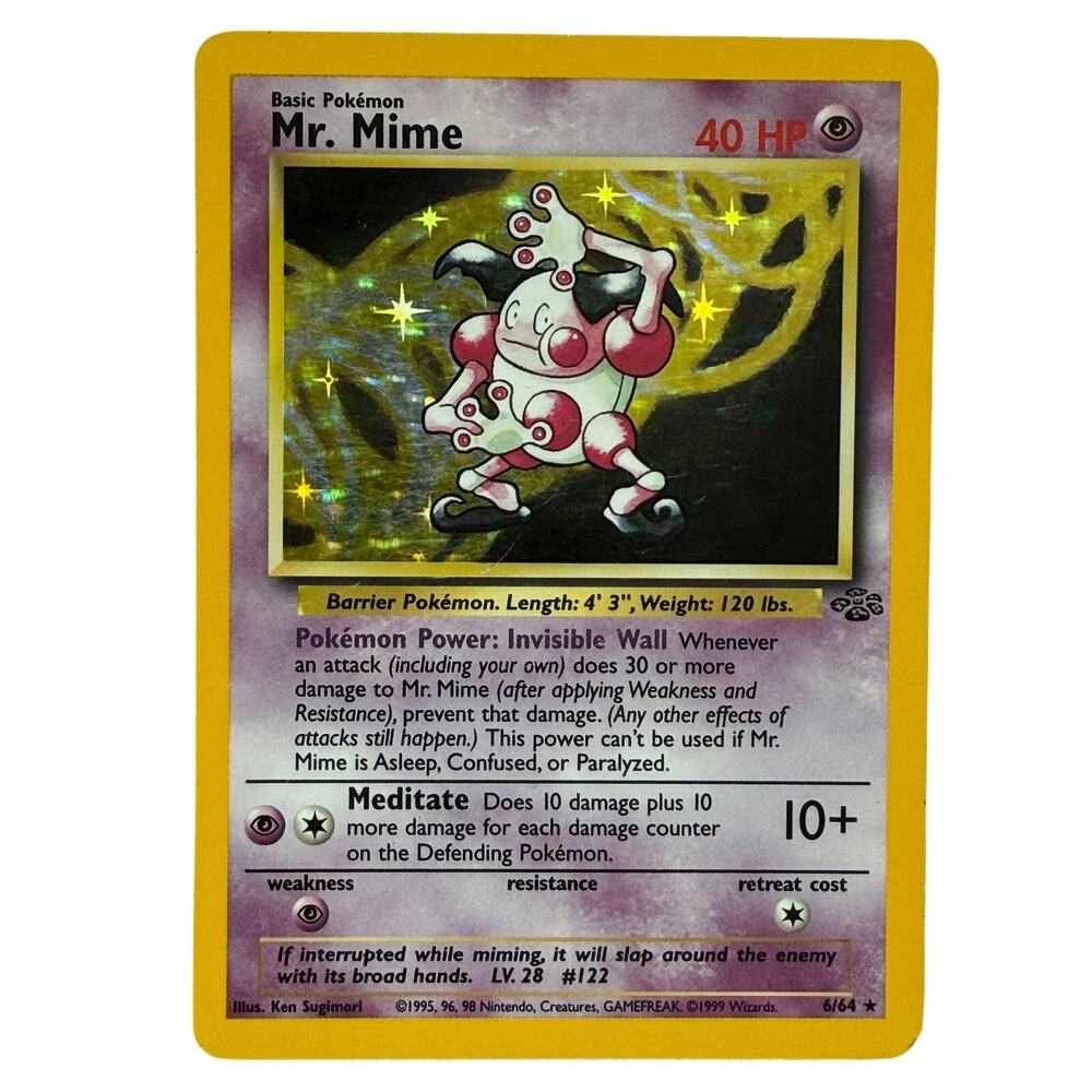 Pokémon Mr. Mime 6/64 Jungle Unlimited 1999 Holo Rare Vintage WOTC Card MP